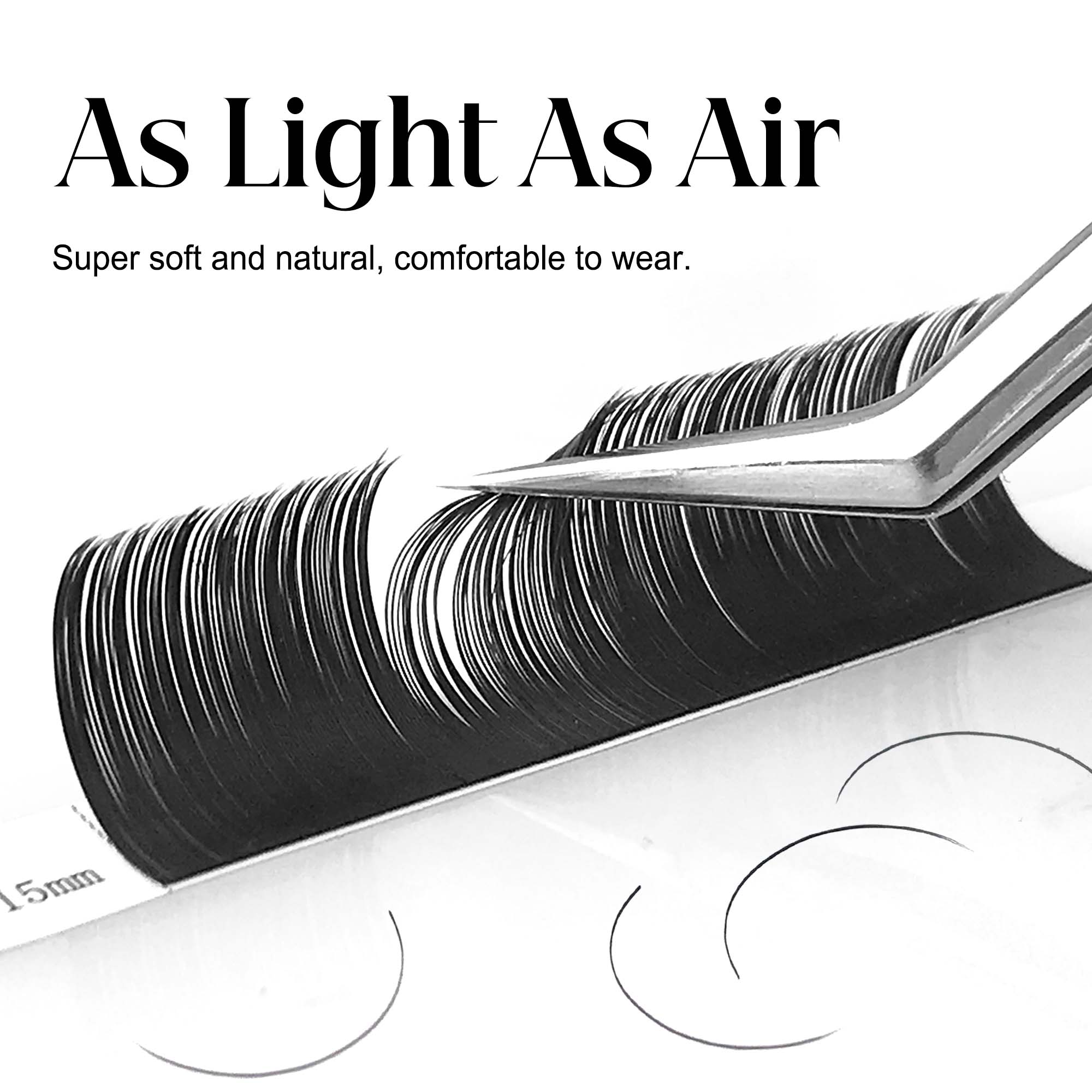 Eyelash Extension Supernatural - Matte Gray Black Split Tips Ligther