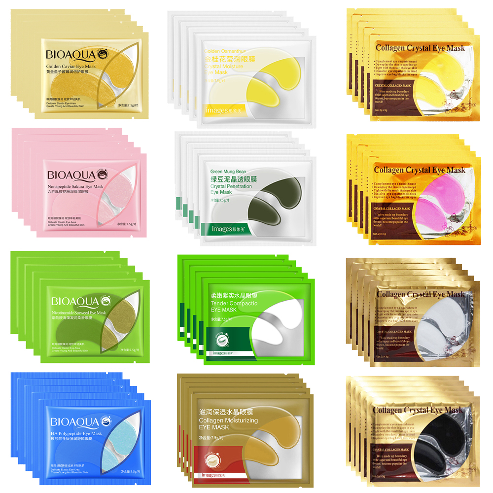 Eye Pad Collagen - 10pcs=5pair Black Collagen Eye Mask Crystal