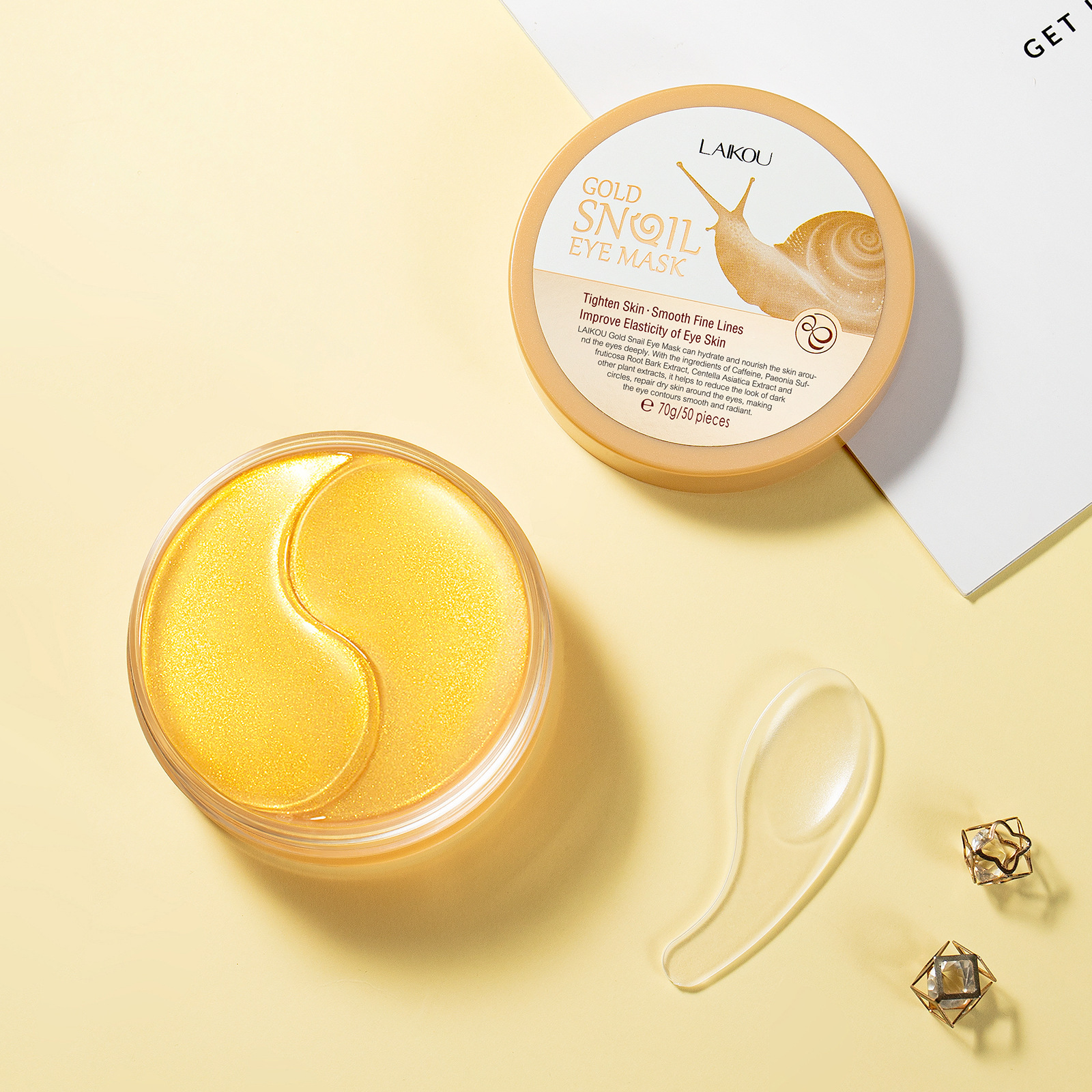 Eye Pad Collagen - LAIKOU 50pcs Golden Snail Collagen Eye