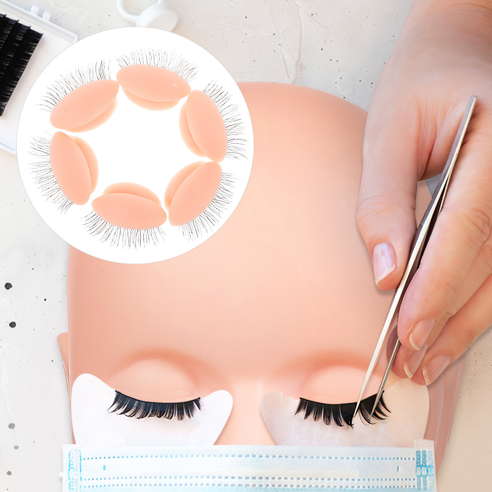 Eyelash Extension For No Eyelid - 3Pairs Removable Eyelash Practice Eyelids Realistic