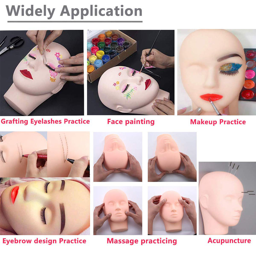 Eyelash Extension For Men - New Soft Rubber Massage Eyelash Mannequin