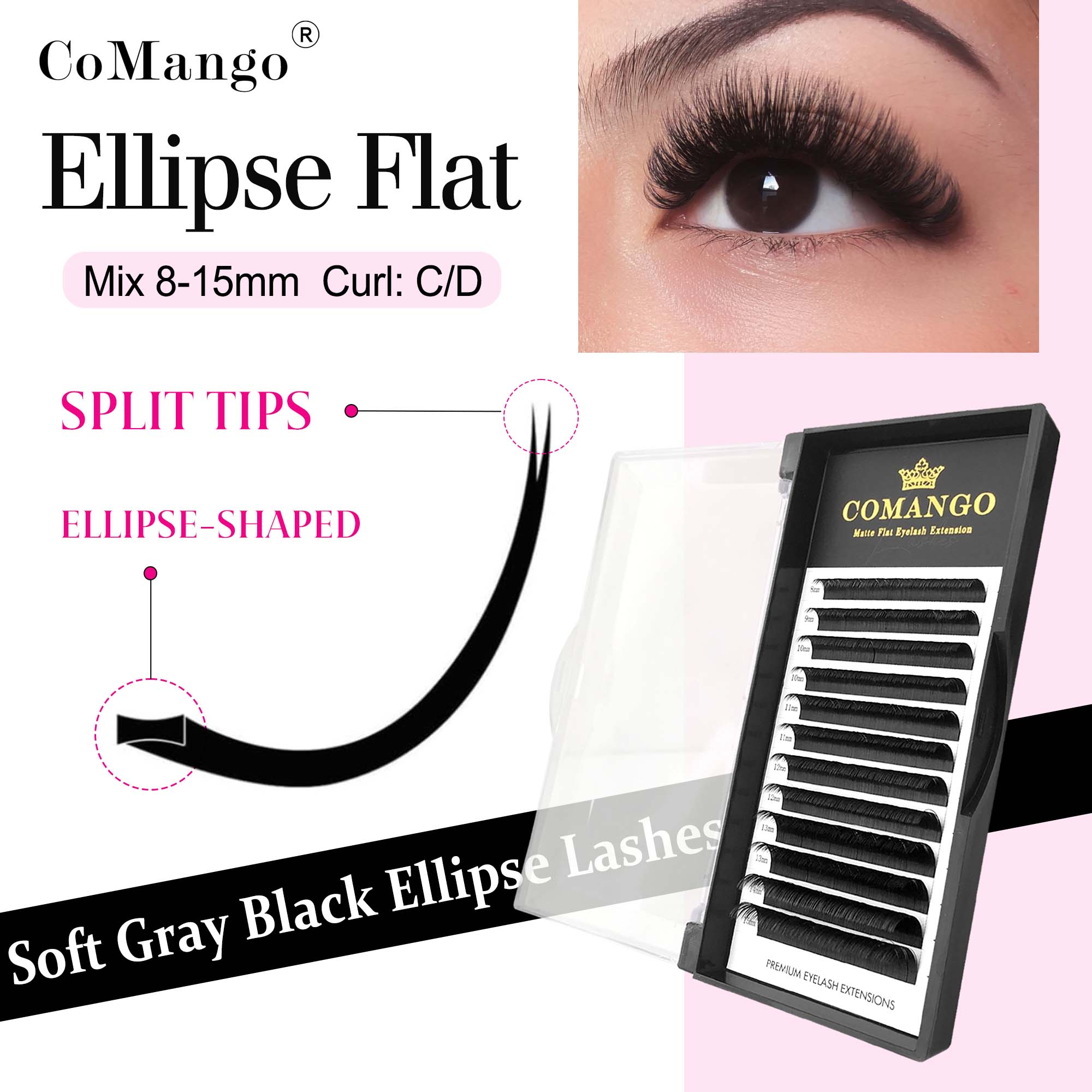 Matte Gray Black Split Tips Li - Eyelash Extension Supernatural incelemesi ve fiyatı