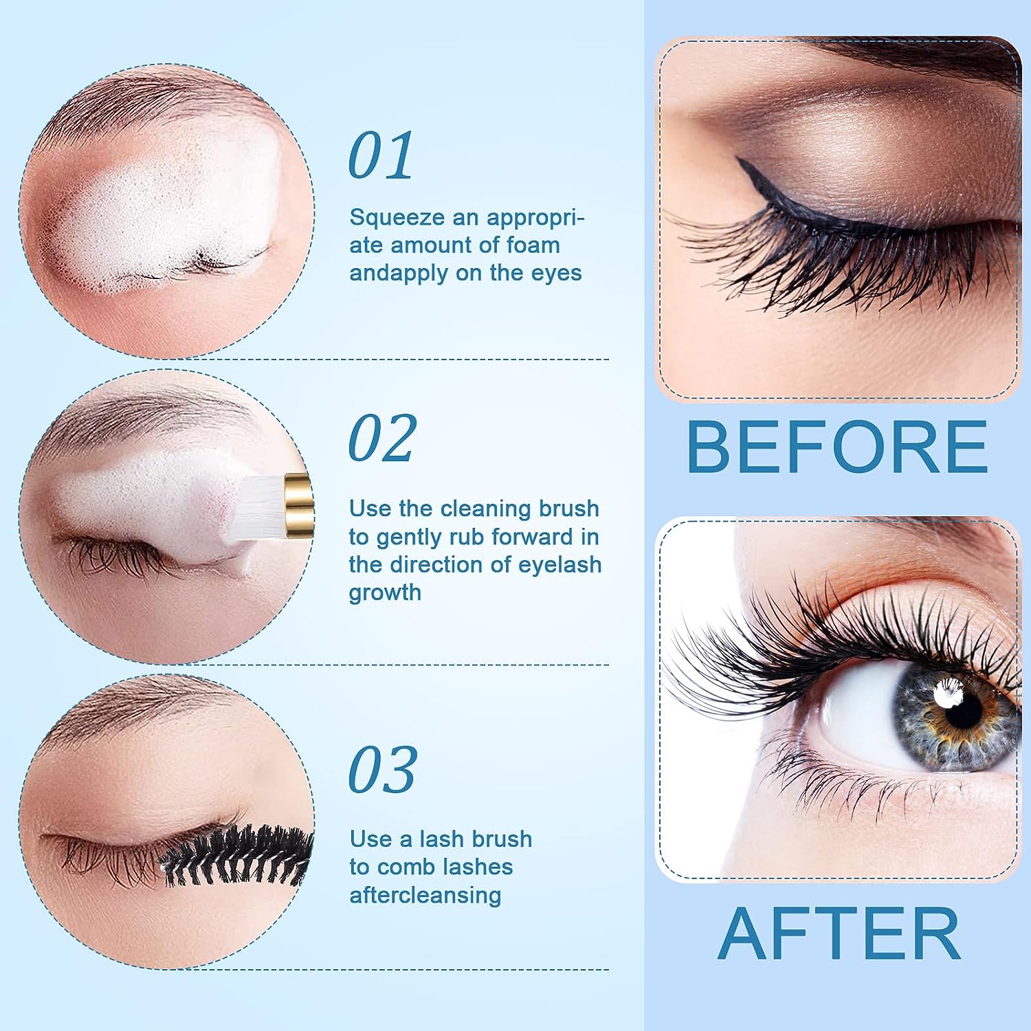 Eyelash Cleaning Set Lash Sham - Eyelash Extension Wash Kit incelemesi ve fiyatı