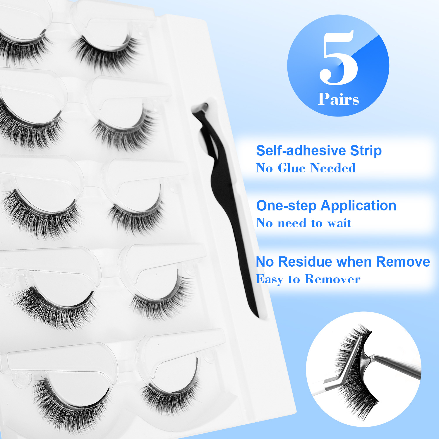 5 Pairs Glue-free Self-adhesiv - Eyelash Extension Uv Glue incelemesi ve fiyatı